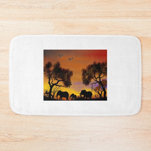 Item preview, Elephants coming out due to sunset and view of sky red designed and sold by Vasant Ravte.