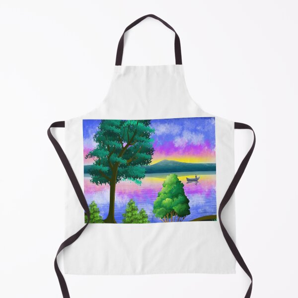 Item preview, sunrise colorful scenery sky mountains river water and trees designed and sold by Vasant Ravte.