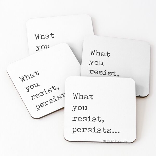 Artikelvorschau, What you resist, persists - Carl Gustav Jung Quote - Literature - Typewriter Print entworfen und verkauft von Studio Grafiikka.