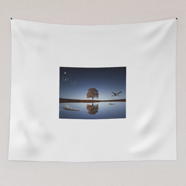 Item preview, Sunset seine river trees and boat designed and sold by Vasant Ravte.