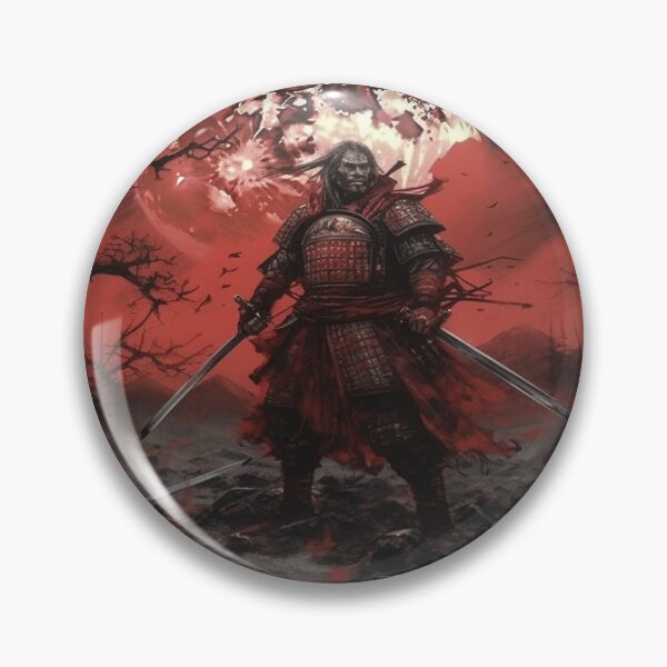 Item preview,  "Red Moon over the Battlefield: A Samurai at the Twilight of Battle" designed and sold by Anthonny Barlan.