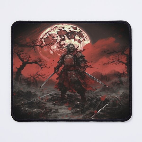 Item preview, "Red Moon over the Battlefield: A Samurai at the Twilight of Battle" designed and sold by Anthonny Barlan.