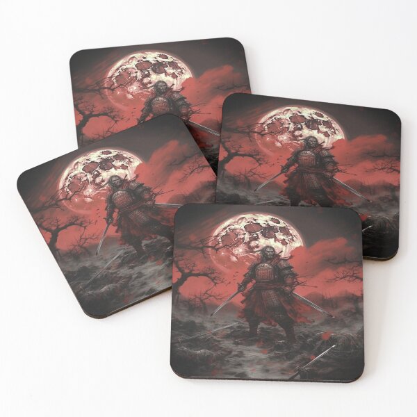 Item preview, "Red Moon over the Battlefield: A Samurai at the Twilight of Battle" designed and sold by Anthonny Barlan.