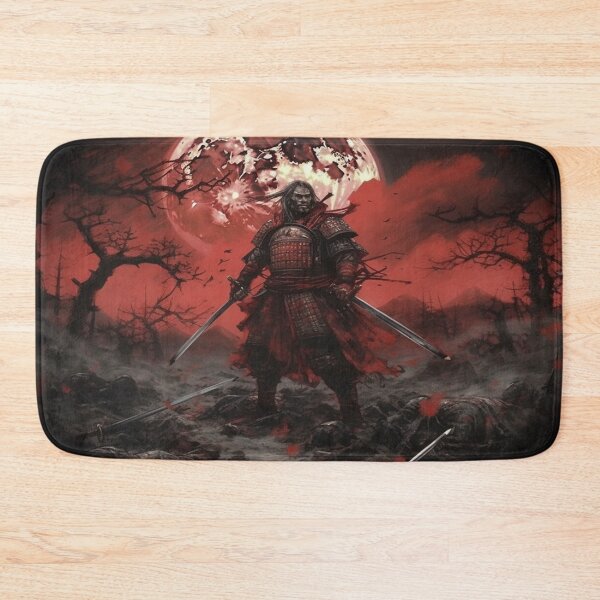 Item preview, "Red Moon over the Battlefield: A Samurai at the Twilight of Battle" designed and sold by Anthonny Barlan.