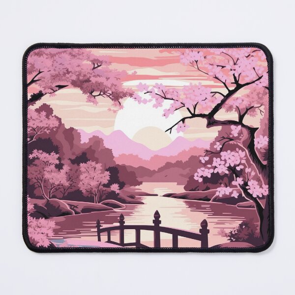 Item preview, Pink Japanese Garden - Floral Harmony and Serene Delight designed and sold by Neuronexia.