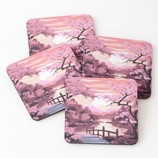 Item preview, Pink Japanese Garden - Floral Harmony and Serene Delight designed and sold by Neuronexia.