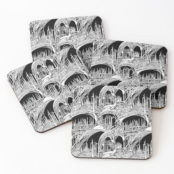 Item preview, Fantasy Art Nouveau Storybook Castle Pattern designed and sold by entwithanaxe.