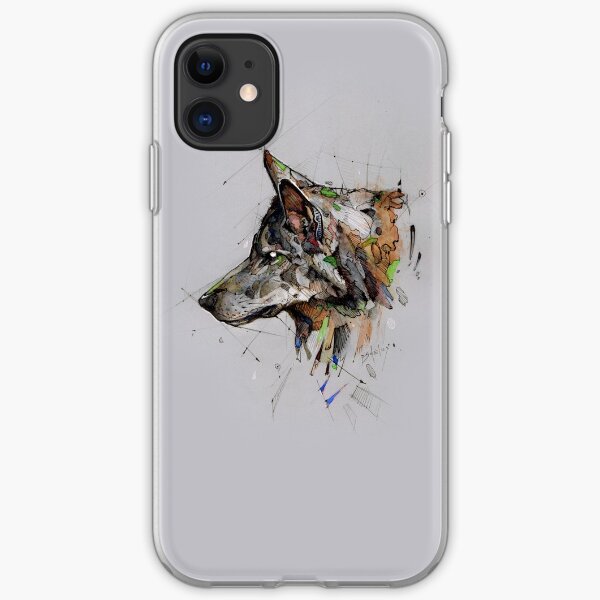 wolf watercolor psdelux iPhone Soft Case