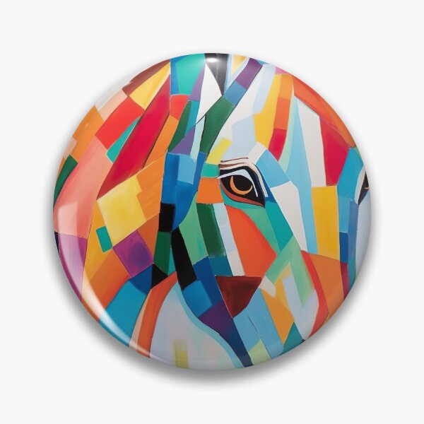 Item preview, Retrato Vibrante de un Caballo Multicolor - Belleza y Energía designed and sold by Neuronexia.