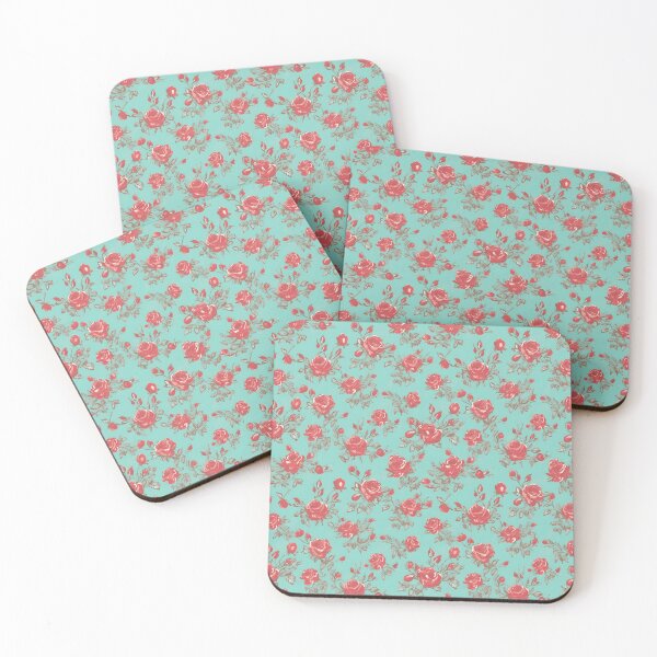 Item preview, Teal and Rose Cottage Core Floral designed and sold by WildHeartOutlaw.