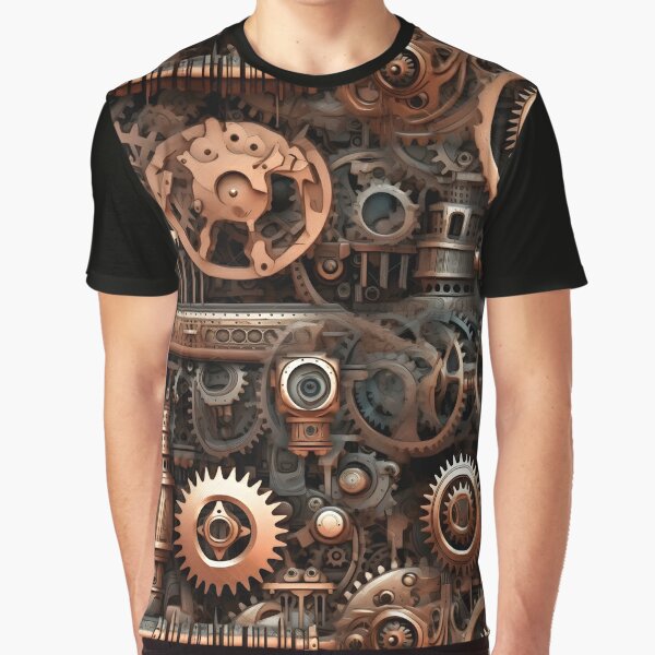 Cogs And Gears Steampunk Brass Print Men's Tank Top – Grizzshopping