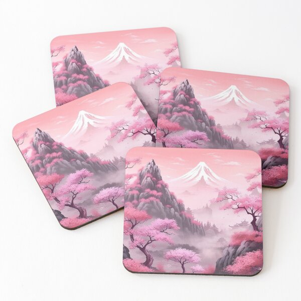 Artikelvorschau, Pink Japanese Landscape - Serenity and Floral Elegance entworfen und verkauft von Neuronexia.