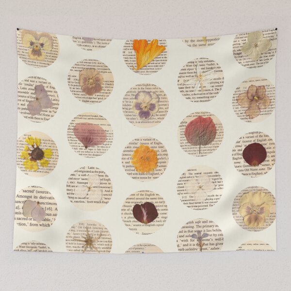 Item preview, Pressed flowers on vintage pages set A designed and sold by Julianum.