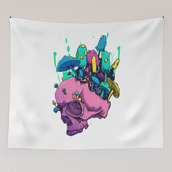 Item preview, Trippy Mushroom Skull Vibes designed and sold by PVSKI.