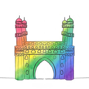 Drawing Sketch Illustration of Charminar Black and Palestine | Ubuy