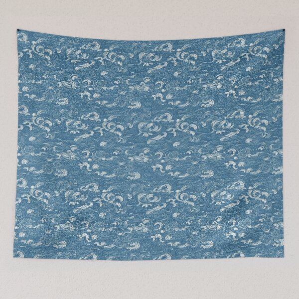 Item preview, Oriental japanese waves seamless pattern designed and sold by ThyPatternshop.