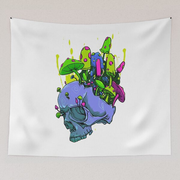 Item preview, Trippy Mushroom Skull Vibes designed and sold by PVSKI.