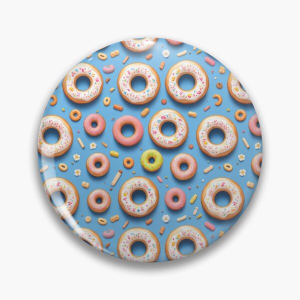 Artikelvorschau, Leckere Donuts auf blauem Hintergrund entworfen und verkauft von cosmic-cube.