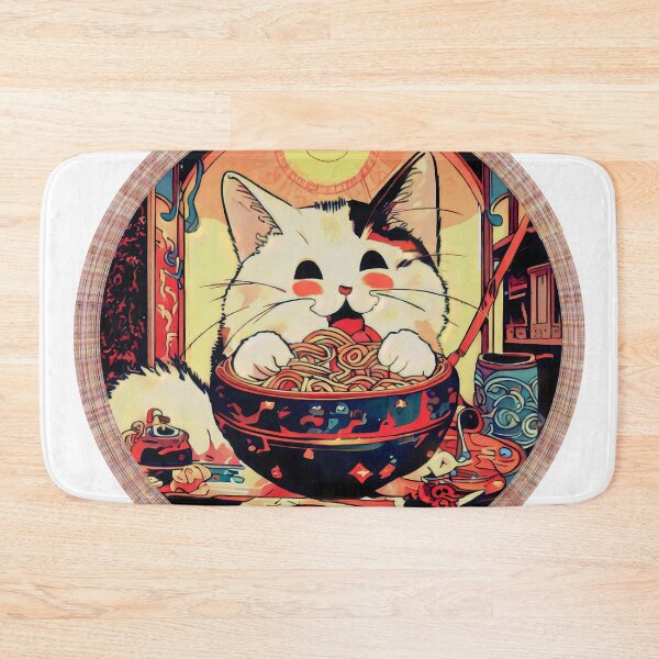Item preview, Kawaii Vintage Style Japenese Ramen Cat designed and sold by Dodern.
