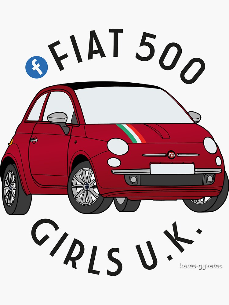 Sticker for Sale mit Dunkelrotes Auto mit Italien-Flagge