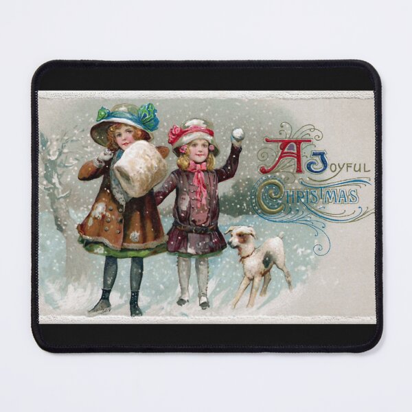 Item preview, Girls and Dog After Snowball Fight Vintage Christmas designed and sold by AmandaHagenes.