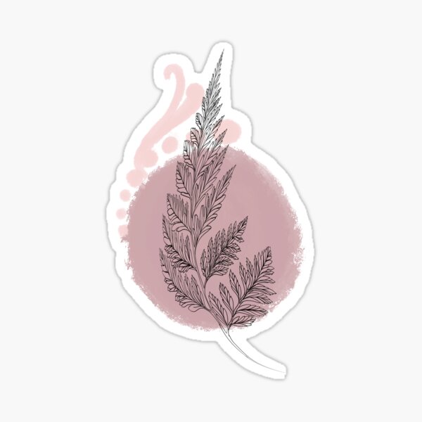 Item preview, Fern line art peach tones- Boho design  designed and sold by Aesthetica-1.
