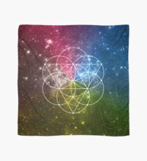 Seed of Life with Triangles - Sacred Geometry - Rainbow Colors - Galaxy Art - Universe - Yoga - Scarf