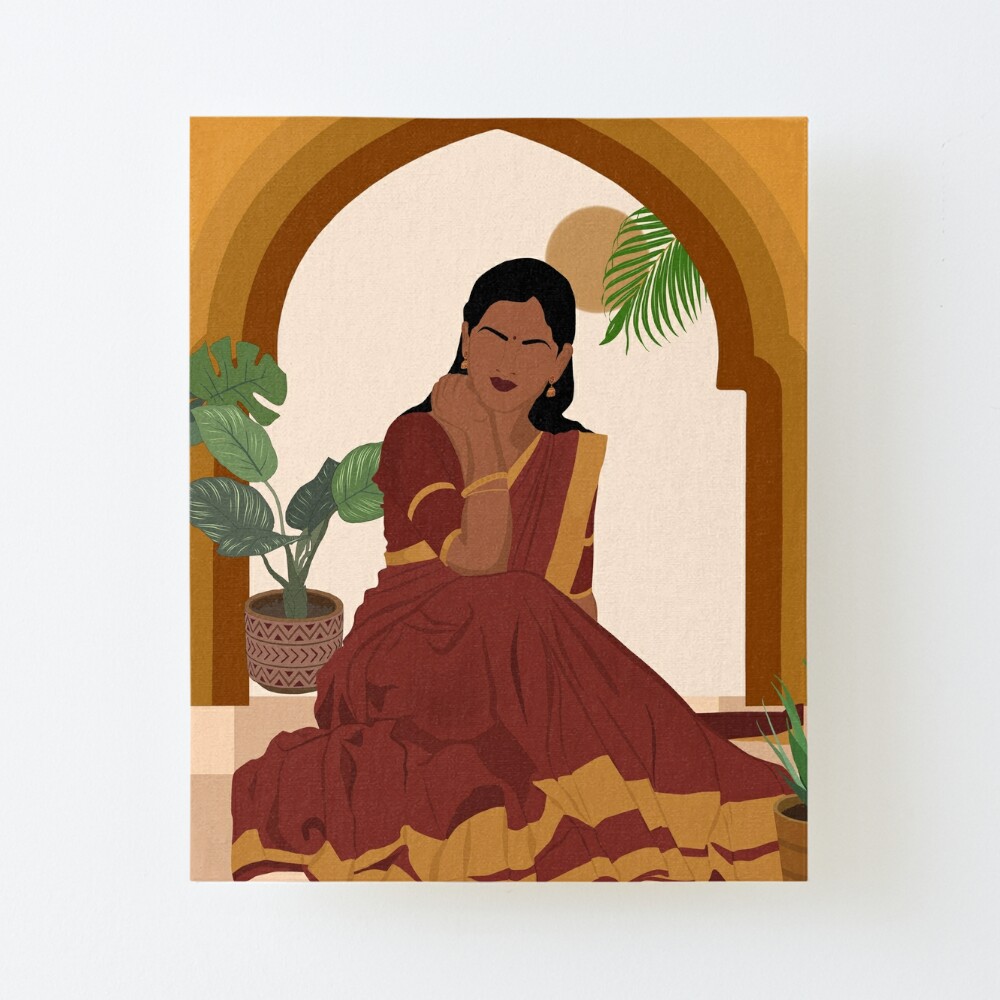 Girl in rose half saree - RamyaSadasivams Art Gallery