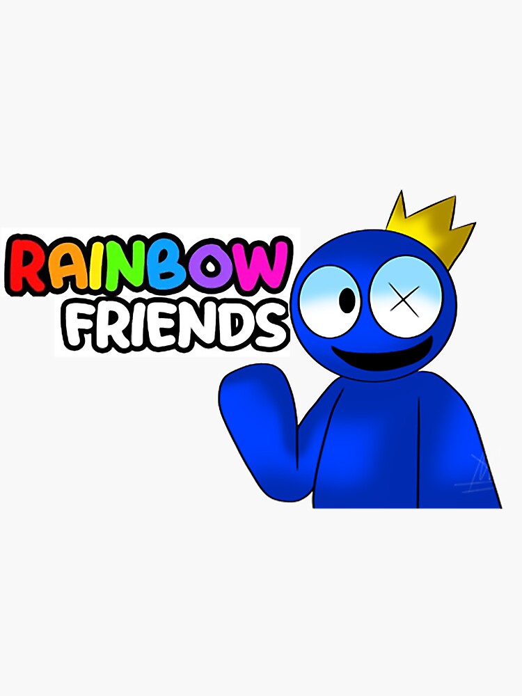 My Best Rainbow Friend Blue  Sticker for Sale by azayladeiro