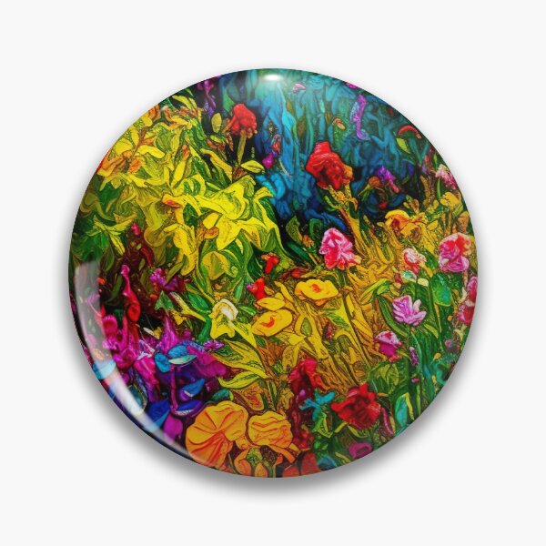 Item preview, Rainbow Garden Pintura abstracta al estilo de Van Gogh designed and sold by TheThreePixels.