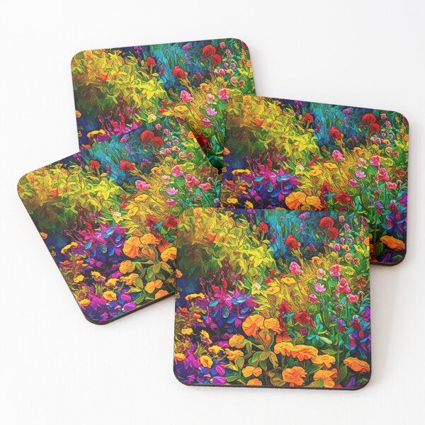 Item preview, Rainbow Garden Abstract Van Gogh-Style Painting designed and sold by TheThreePixels.