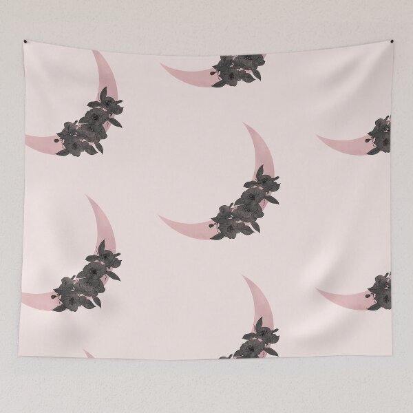 Item preview, Boho Floral moon celestial design in peach tones designed and sold by Aesthetica-1.