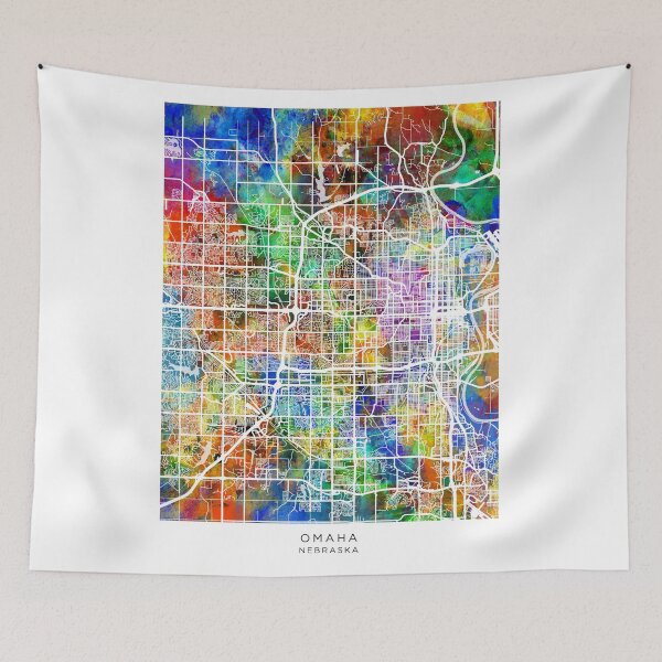 Item preview, Omaha Nebraska City Map designed and sold by ArtPrints.