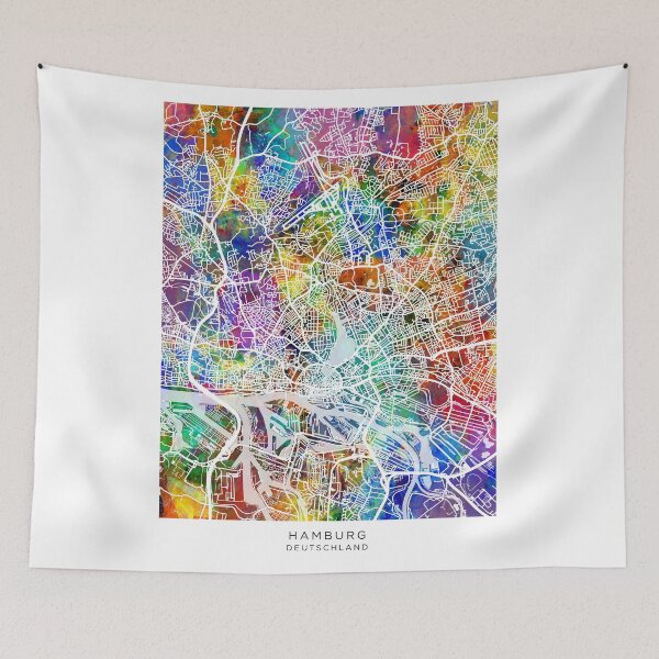 Item preview, Hamburg Germany City Map designed and sold by ArtPrints.