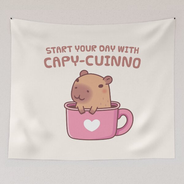 Item preview, Cute Capybara Start Your Day With Capyuccino Coffee designed and sold by rustydoodle.