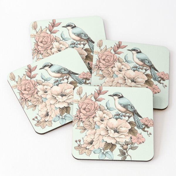 Item preview, Spring Vintage flower with baby bluebird designed and sold by LUEE-Design.