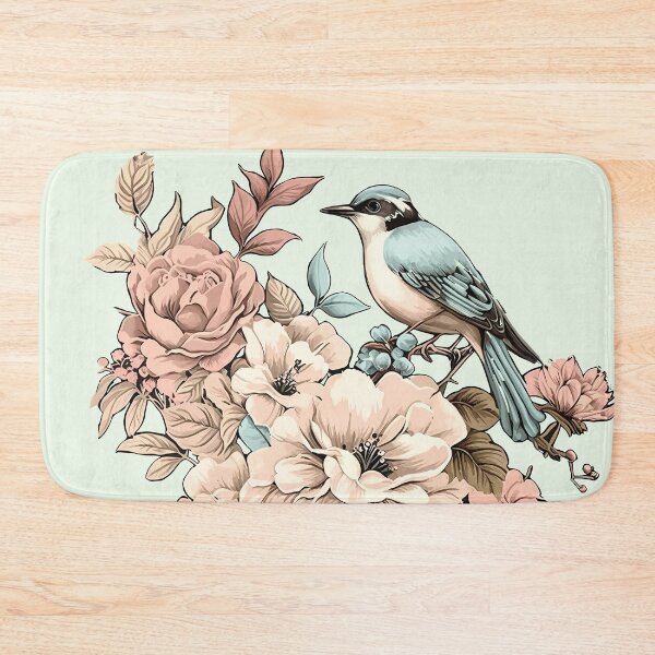 Item preview, Spring Vintage flower with baby bluebird designed and sold by LUEE-Design.