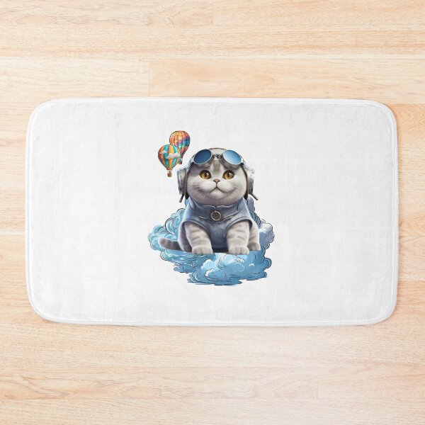 Item preview, Happy Cute Airplane Pilot Cat designed and sold by Cat & Puppy.