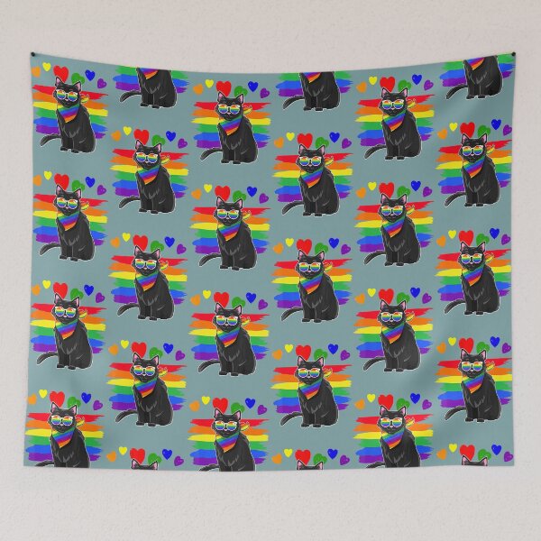 Item preview, Lgbt Black Cat Gay Pride Rainbow Lgbtq designed and sold by everleepappas.