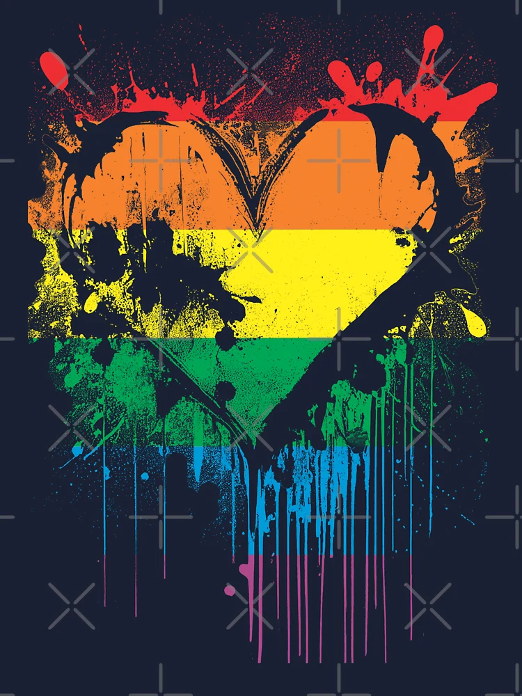 Rainbow Heart Balloon LGBT Gay Lesbian Pride Flag Graphic Kids T
