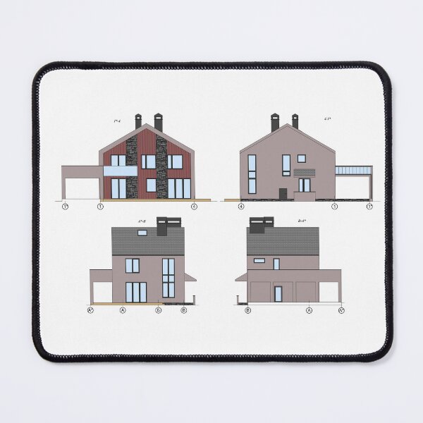 Item preview, Private house section, detailed architectural technical drawing, vector blueprint designed and sold by Familyshmot.