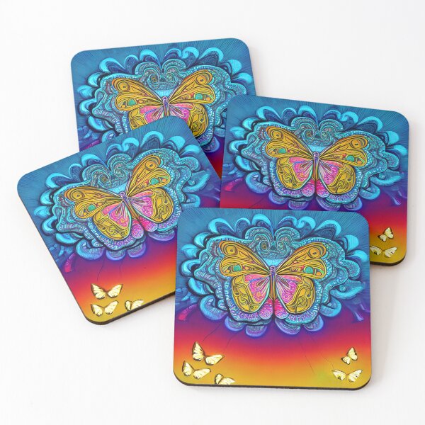 Item preview, Neoncore Vibrant Butterfly Mandala Synthwave Aesthetic designed and sold by LuminoArt.
