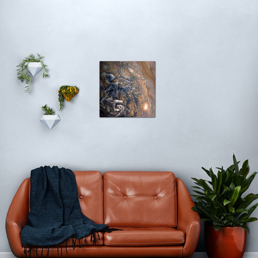 Swirling Clouds of Planet Jupiter Close Up from Juno Cam Metal Print