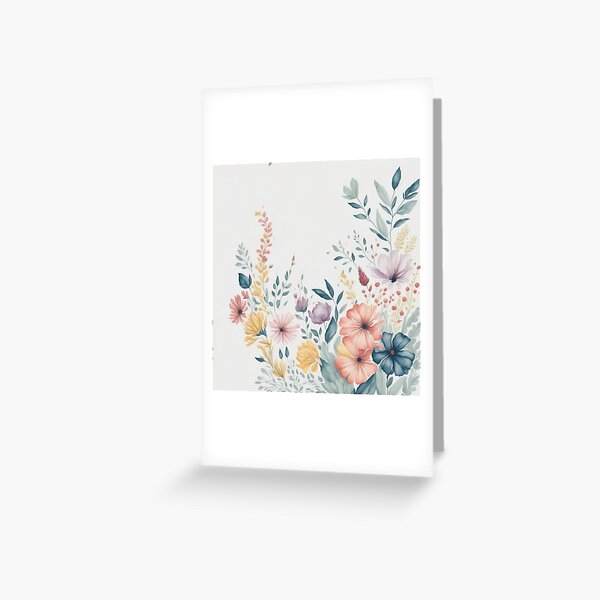 Summer flowers bouquet pastel Greeting Card
