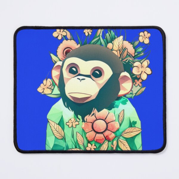 Item preview,  vintage monkey head, flowers splash,  designed and sold by aipaint.