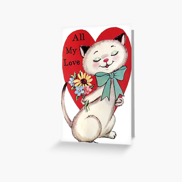 Gray Kittens Vintage Valentine’s Day Card | Postcard