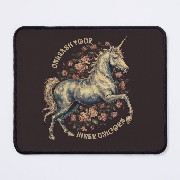 Item preview, "unlesh your inner unicorn" Vintage Hand drawn unicorn designed and sold by EndracheArt.
