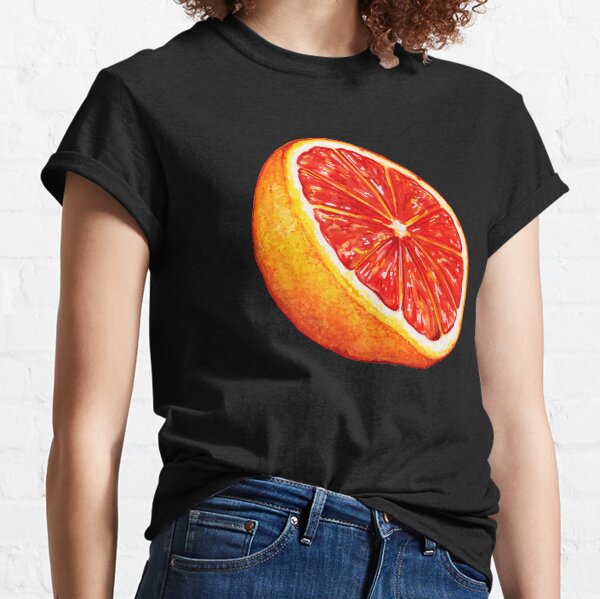 Grapefruit Pattern - Black Classic T-Shirt