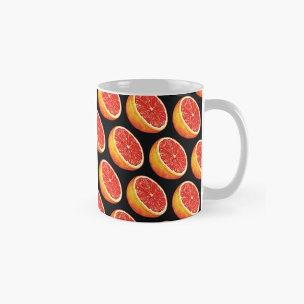 Grapefruit Pattern - Black Classic Mug