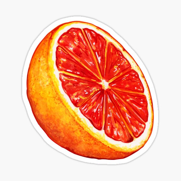 Grapefruit Pattern - Black Sticker
